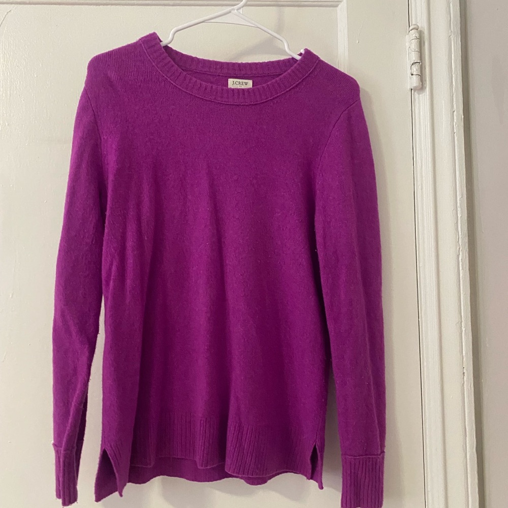 J. Crew Women's Vibrant Purple Crew Neck Sweater